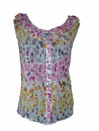 (02) Blouse in voille met ruches